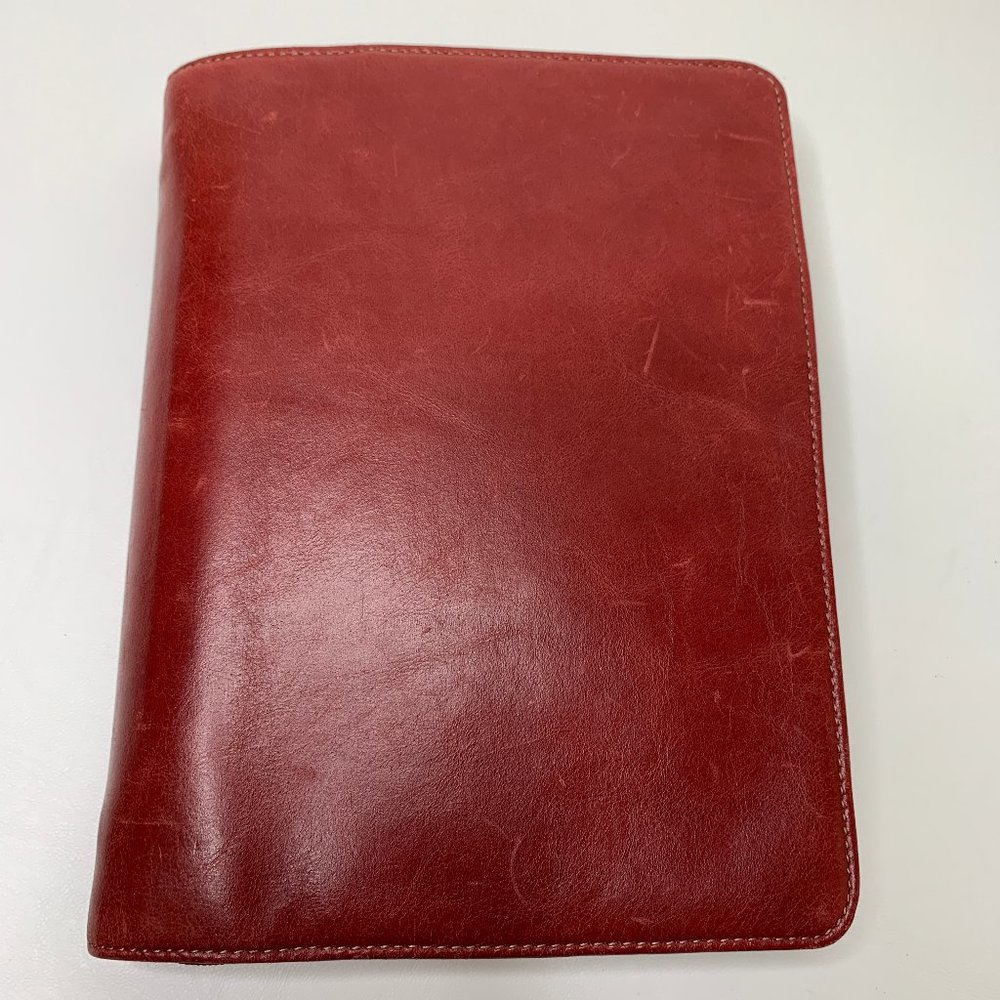 Franklin Covey Red Classic Leather Binder